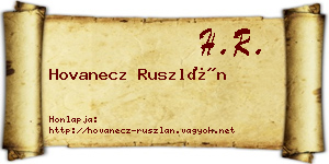 Hovanecz Ruszlán névjegykártya